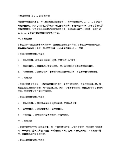 小学语文拼音(dtnl)教案详解