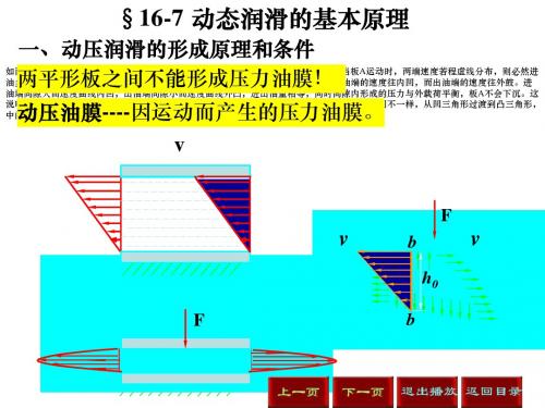 动态润滑的基本原理