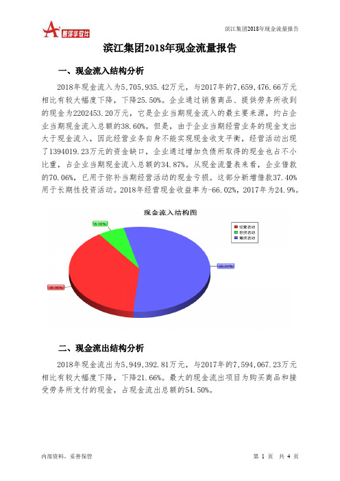 滨江集团2018年现金流量报告-智泽华