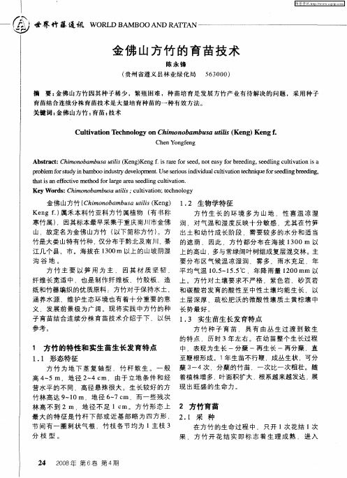 金佛山方竹的育苗技术