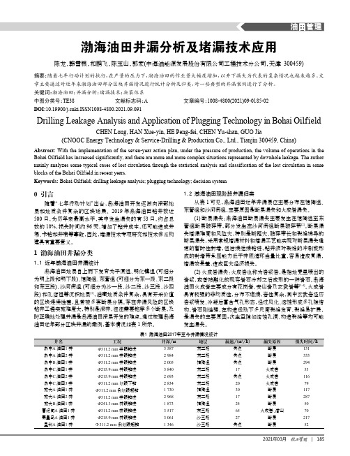 渤海油田井漏分析及堵漏技术应用