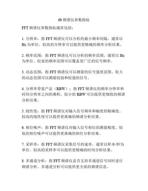 fft频谱仪参数指标