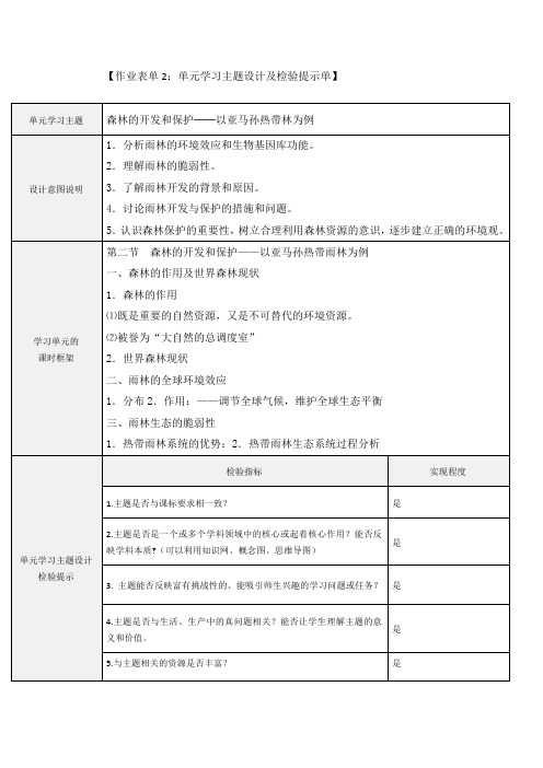 森林的开发和保护──以亚马孙热带林为例