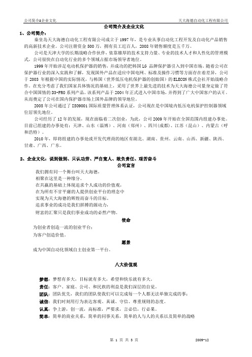 公司简介与企业文化(2010)