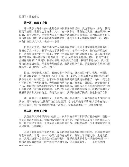 经历了才懂的作文