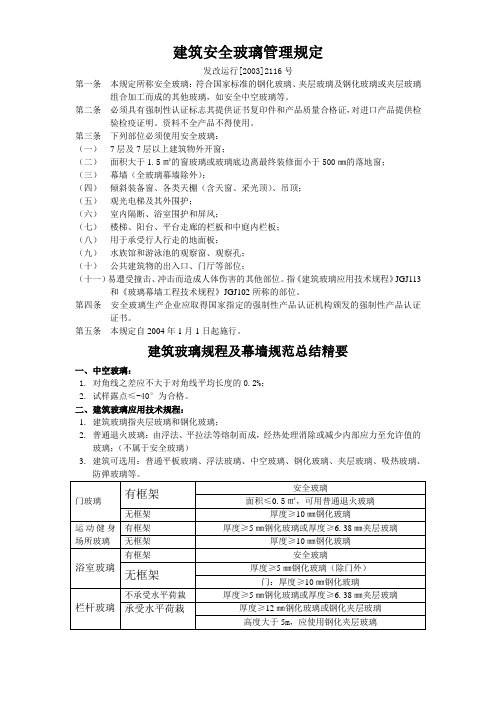 建筑安全玻璃管理规定