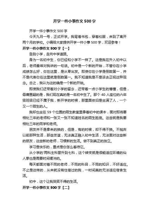 开学一件小事作文500字