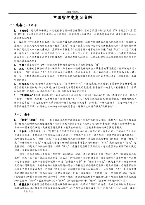 中国哲学史复习资料全