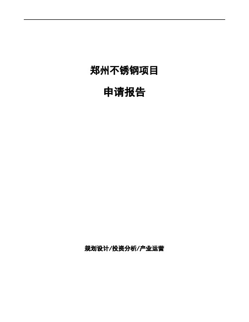 郑州不锈钢项目申请报告