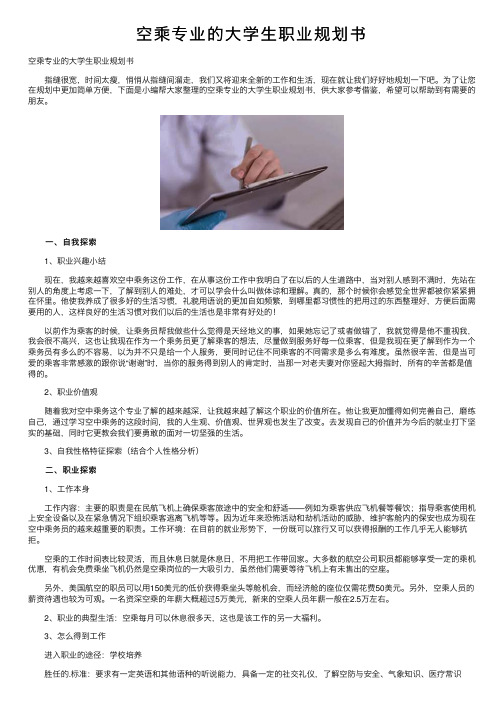 空乘专业的大学生职业规划书