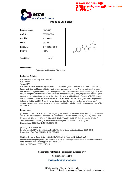 NBD-557_333352-59-3_DataSheet_MedChemExpress