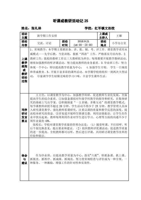 2018年听课或教研活动记录26-50