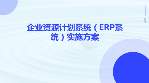 企业资源计划系统(ERP系统)实施方案