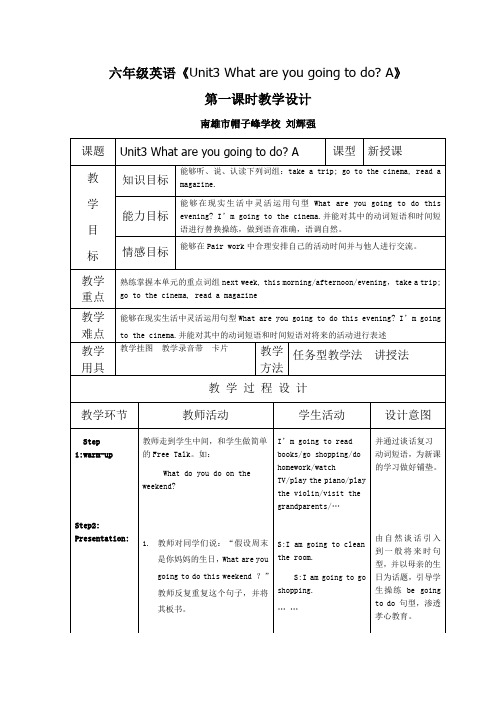 6年级英语教案-帽子峰学校