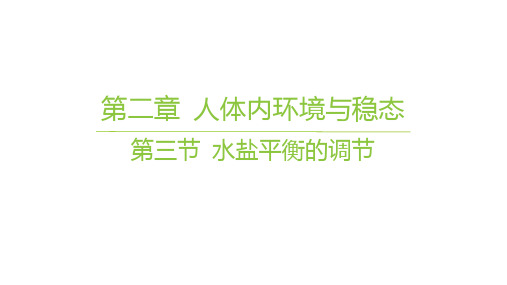 苏教版高中生物学选择性必修1稳态与调节精品课件 第二章 人体内环境与稳态 第三节 水盐平衡的调节