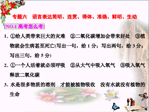 高考复习专题六语言表达简明、连贯、得体、准确、鲜明、生动 PPT课件