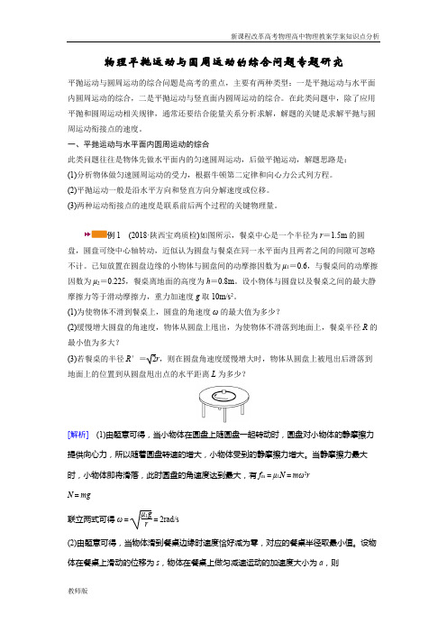 新课程改革物理专题复习高考高分必备物理平抛运动与圆周运动的综合问题专题研究