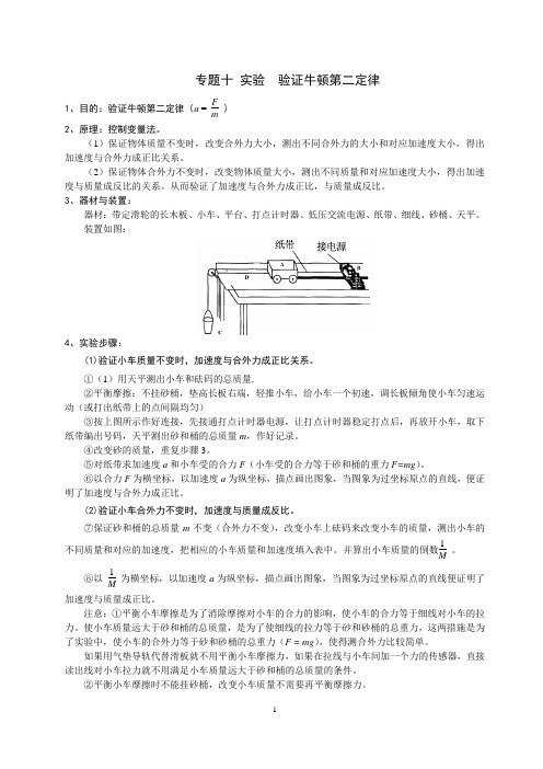 专题九 实验验证牛顿第二定律