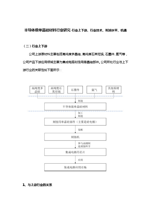 半导体级单晶硅材料行业研究-行业上下游、行业技术、利润水平、机遇