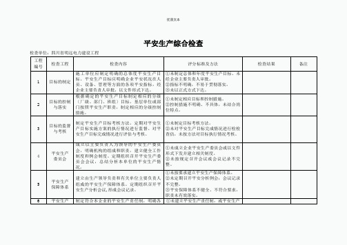 安全生产内业资料检查