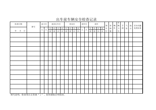 出车前检查记录