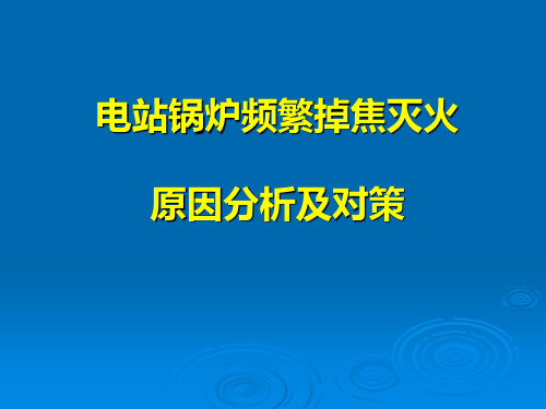 电站锅炉频繁掉焦灭火原因分析及对策