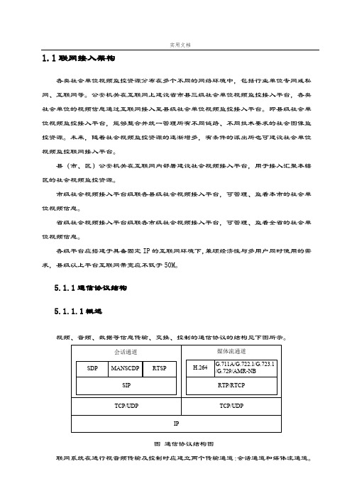 视频监控设备接入实用标准要求规范