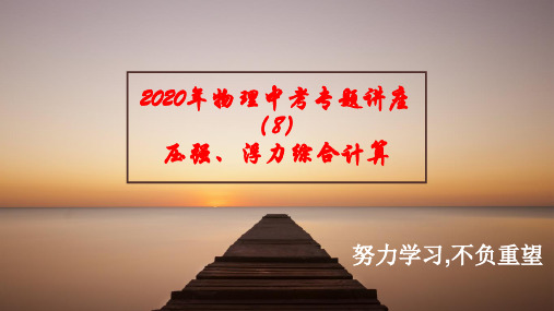 2020年物理中考专题讲座8 压强、浮力综合计算