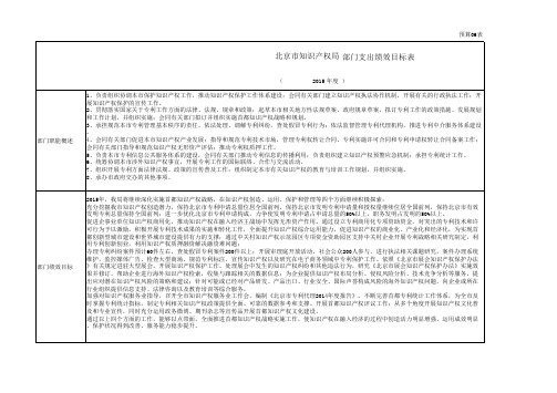 北京知识产权局部门支出绩效目标表