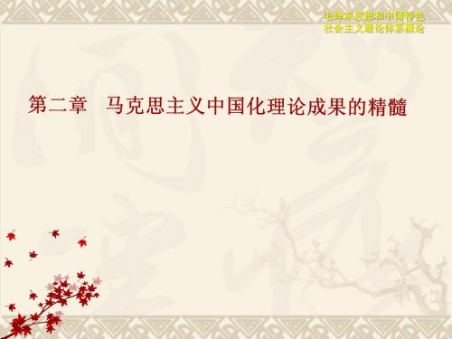 第二章 马克思主义中国化理论成果的精髓PPT
