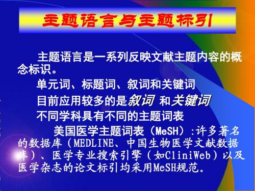 精选主题语言与主题标引2资料