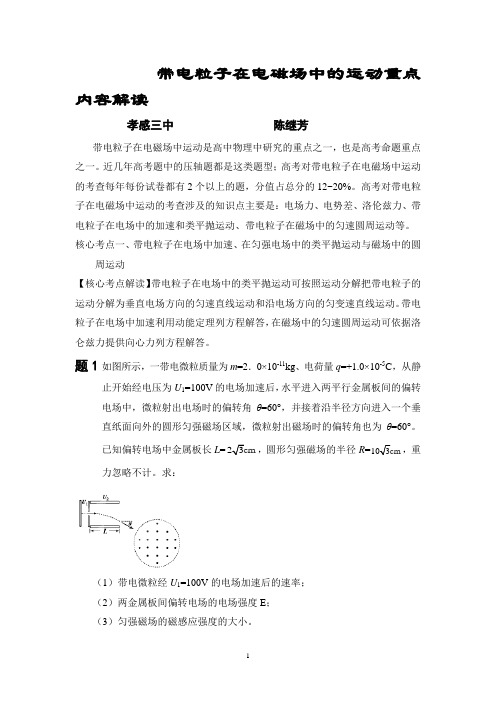 带电粒子在电磁场中的运动重点内容解读