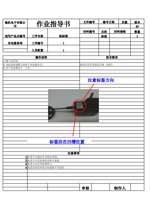 充电器系列包装作业指导书