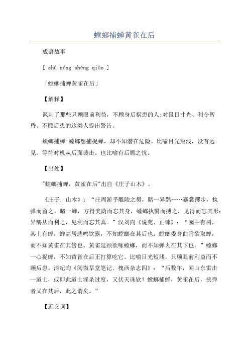 螳螂捕蝉黄雀在后