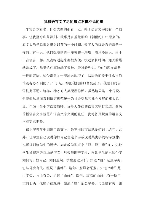 我和语言文字之间那点不得不说事论文