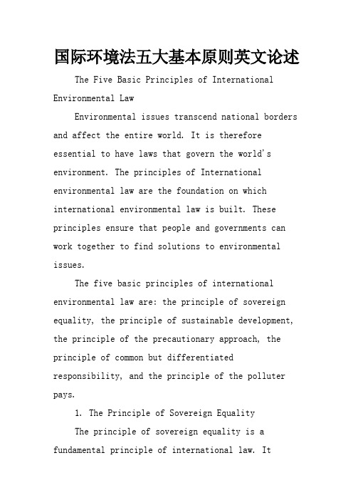 国际环境法五大基本原则英文论述