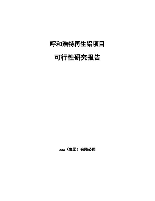 呼和浩特再生铝项目可行性研究报告