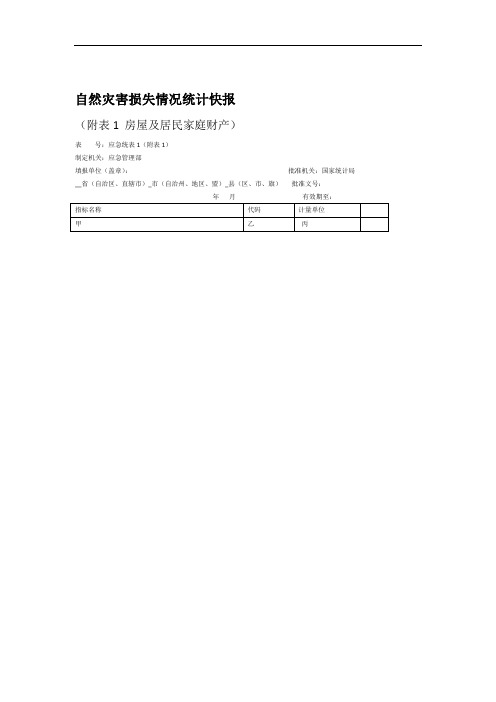 自然灾害损失情况统计快报房屋及居民家庭财产2020版