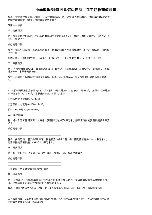 小学数学5种画图法解应用题，孩子轻松理解题意