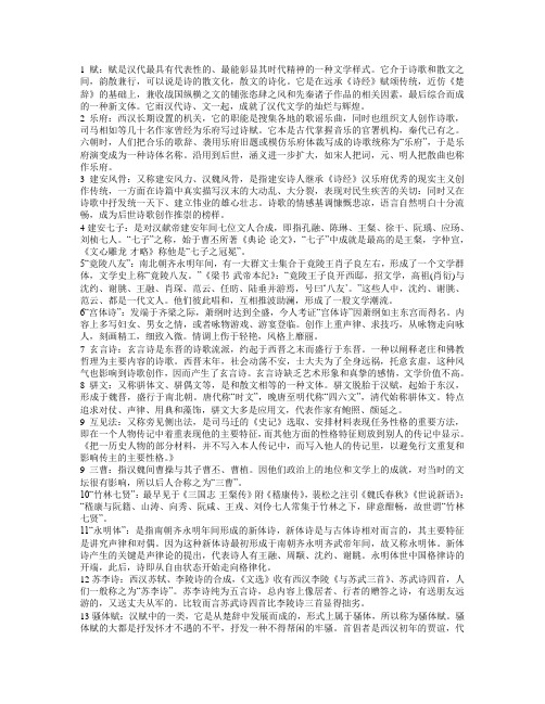 古代文学史考题总结