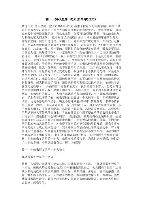 冬天里的一把火作文700字