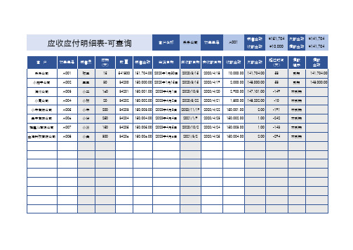 【客户管理】应收应付明细表-可查询