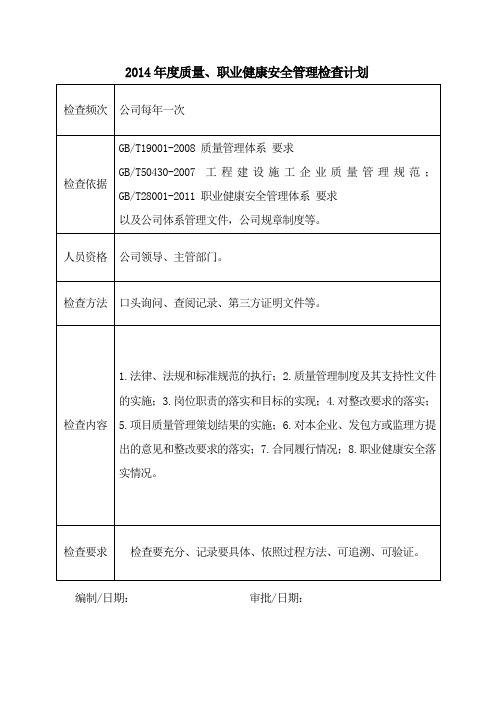 质量管理体系检查记录(8.2.3)