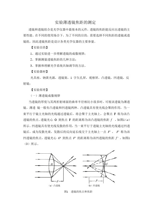 薄透镜焦距的测定