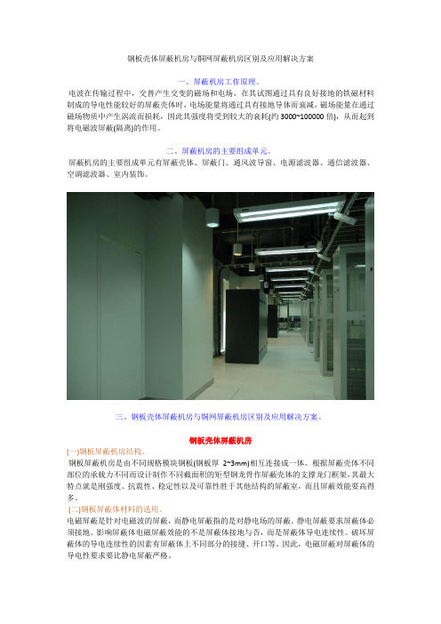 钢板壳体屏蔽机房与铜网屏蔽机房区别及应用解决方案