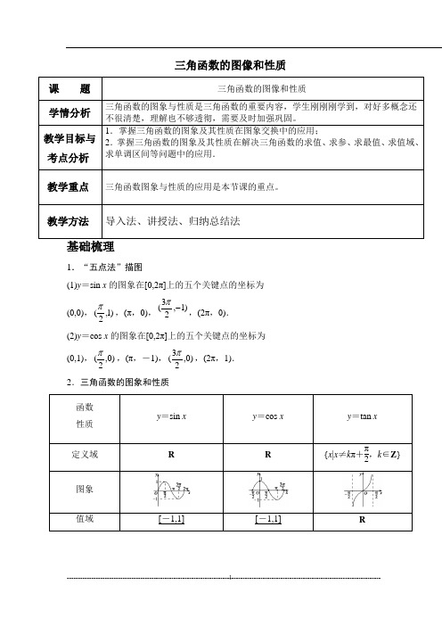 高中数学必修4三角函数的图像与性质