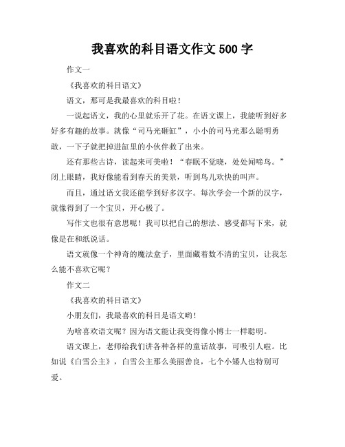 我喜欢的科目语文作文500字