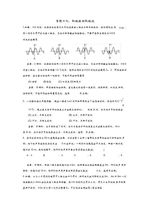 机械振动机械波试题(附答案全解)