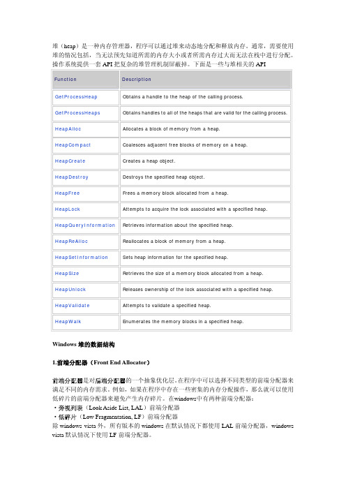 Windows堆的数据结构与管理策略