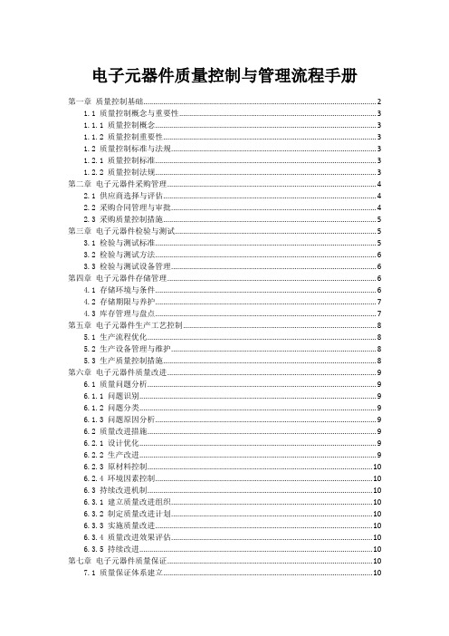 电子元器件质量控制与管理流程手册